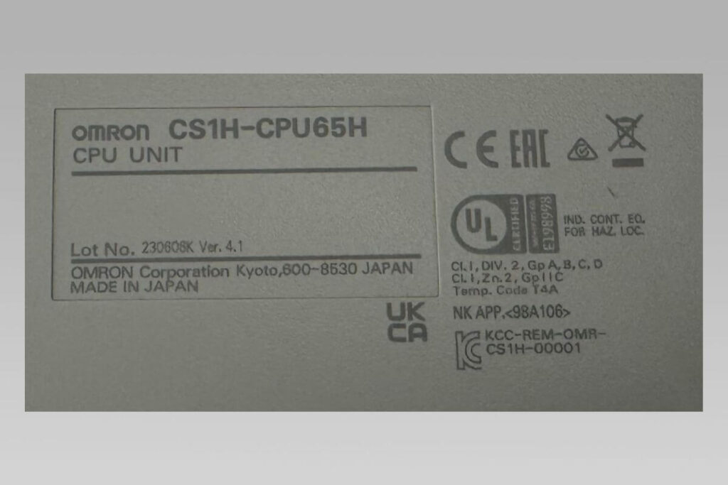 serial number label close-up